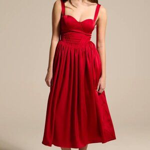 Elegant Red Midi Dress